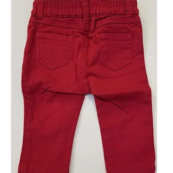 Twill Maroon Cranberry Pink Skinny Pants LH7229 - Picture 4 of 4